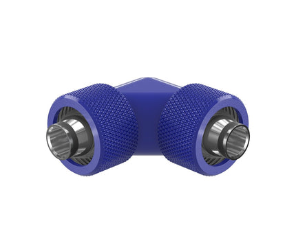 PrimoChill SecureFit SX - Premium 90 Degree Compression Fitting Set For 3/8in ID x 5/8in OD Flexible Tubing (F-SFSX5890) - Available in 20+ Colors, Custom Watercooling Loop Ready - PrimoChill - KEEPING IT COOL True Blue