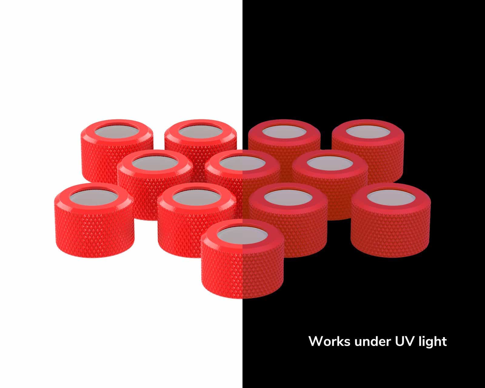 PrimoChill RMSX Replacement Cap Switch Over Kit - 12mm - UV Red