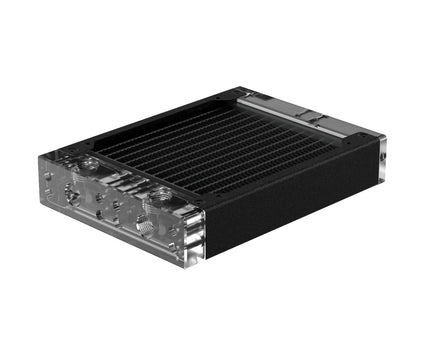 PrimoChill 120SL (30mm) EXIMO Modular Radiator, Clear Acrylic, 1x120mm, Single Fan (R-SL-A12) Available in 20+ Colors, Assembled in USA and Custom Watercooling Loop Ready - PrimoChill - KEEPING IT COOL TX Matte Black