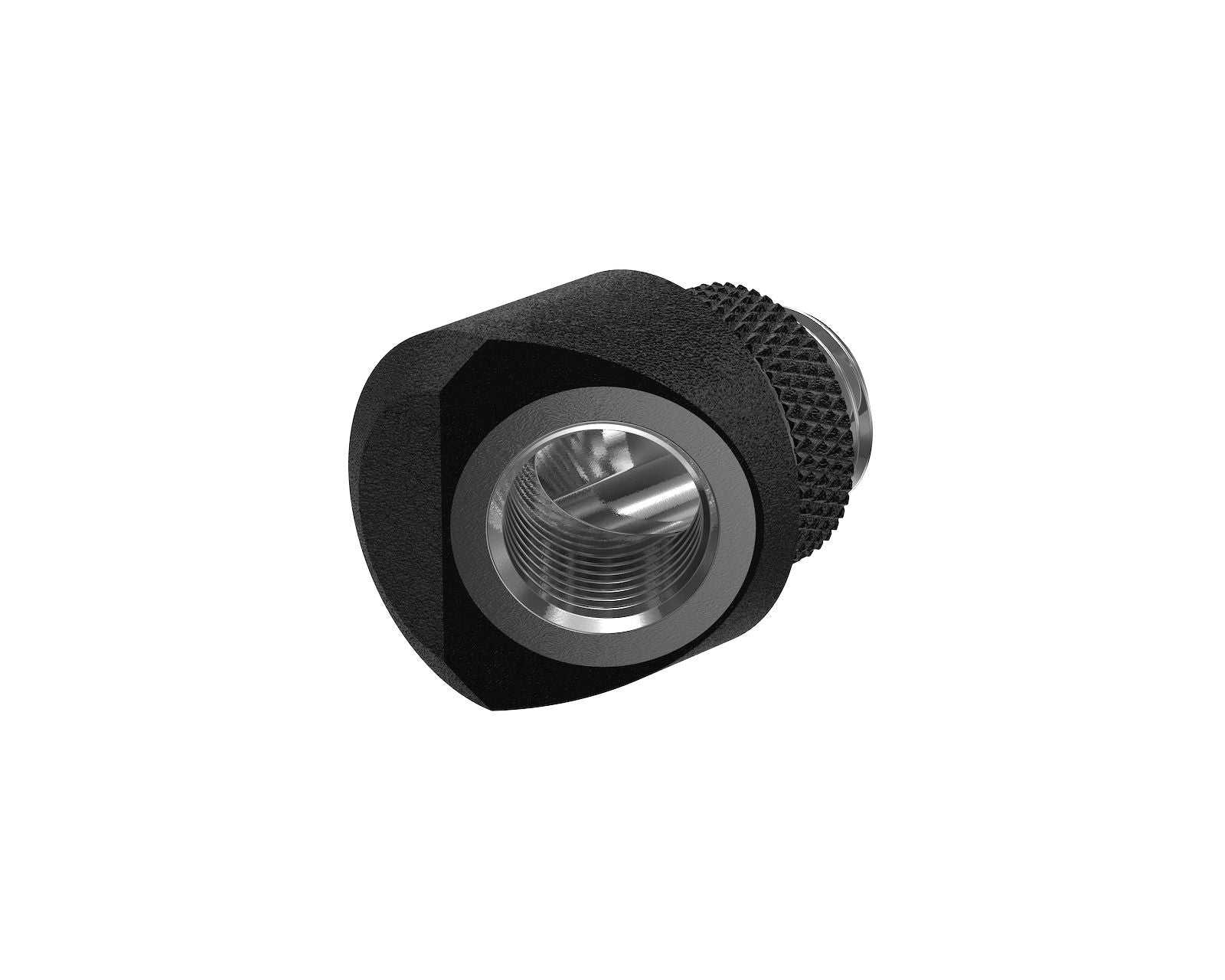 PrimoChill InterConnectSX Flat 45 Degree Rotary Fitting (FAF45) – Enhanced PC Cooling with Sleek Aesthetics - Available in 20+ Colors, Custom Watercooling Loop Ready - TX Matte Black
