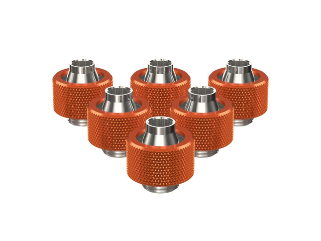 PrimoChill SecureFit SX - Premium Compression Fitting For 7/16in ID x 5/8in OD Flexible Tubing 6 Pack (F-SFSX758-6) - Available in 20+ Colors, Custom Watercooling Loop Ready - PrimoChill - KEEPING IT COOL Candy Copper