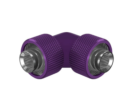 PrimoChill SecureFit SX - Premium 90 Degree Compression Fitting Set For 1/2in ID x 3/4in OD Flexible Tubing (F-SFSX3490) - Available in 20+ Colors, Custom Watercooling Loop Ready - PrimoChill - KEEPING IT COOL Candy Purple