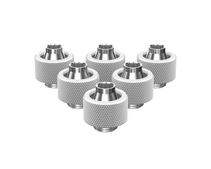 PrimoChill SecureFit SX - Premium Compression Fitting For 3/8in ID x 5/8in OD Flexible Tubing 6 Pack (F-SFSX58-6) - Available in 20+ Colors, Custom Watercooling Loop Ready - PrimoChill - KEEPING IT COOL Sky White