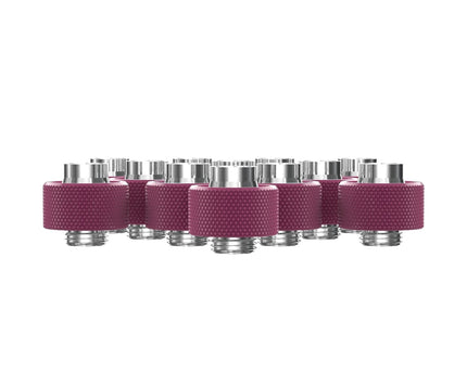 PrimoChill SecureFit SX - Premium Compression Fittings 12 Pack - For 1/2in ID x 3/4in OD Flexible Tubing (F-SFSX34-12) - Available in 20+ Colors, Custom Watercooling Loop Ready - Magenta