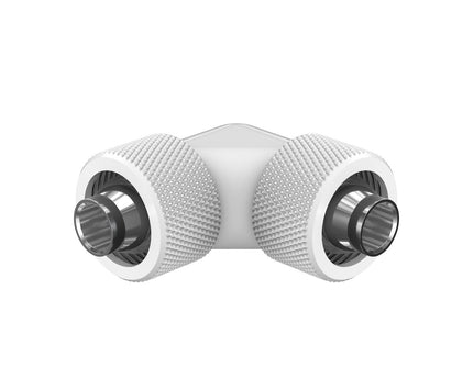 PrimoChill SecureFit SX - Premium 90 Degree Compression Fitting Set For 3/8in ID x 5/8in OD Flexible Tubing (F-SFSX5890) - Available in 20+ Colors, Custom Watercooling Loop Ready - PrimoChill - KEEPING IT COOL Sky White
