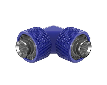 PrimoChill SecureFit SX - Premium 90 Degree Compression Fitting Set For 1/2in ID x 3/4in OD Flexible Tubing (F-SFSX3490) - Available in 20+ Colors, Custom Watercooling Loop Ready - PrimoChill - KEEPING IT COOL True Blue