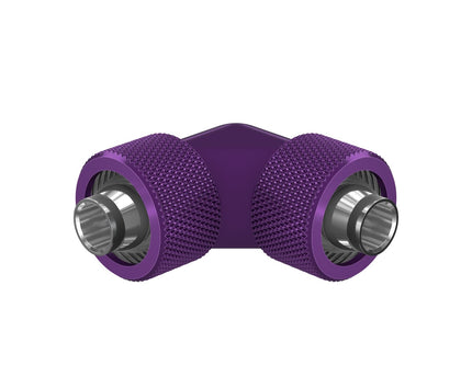 PrimoChill SecureFit SX - Premium 90 Degree Compression Fitting Set For 3/8in ID x 5/8in OD Flexible Tubing (F-SFSX5890) - Available in 20+ Colors, Custom Watercooling Loop Ready - PrimoChill - KEEPING IT COOL Candy Purple