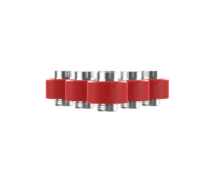 PrimoChill SecureFit SX - Premium Compression Fittings 6 Pack - For 1/2in ID x 3/4in OD Flexible Tubing (F-SFSX34-6) - Available in 20+ Colors, Custom Watercooling Loop Ready - Razor Red