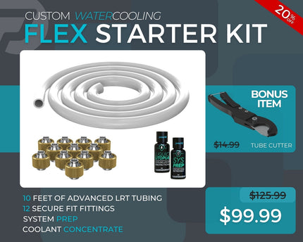 7/16 ID x 5/8 OD - Flex Starter Kit (Tubing, Fittings, Prep, Coolant, and Bonus Cutter)