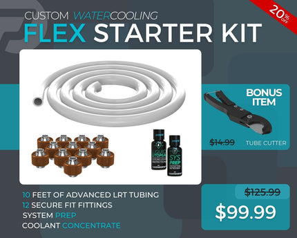 3/8 ID x 1/2 OD - Flex Starter Kit (Tubing, Fittings, Prep, Coolant, and Bonus Cutter)