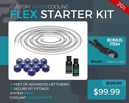 7/16 ID x 5/8 OD - Flex Starter Kit (Tubing, Fittings, Prep, Coolant, and Bonus Cutter)