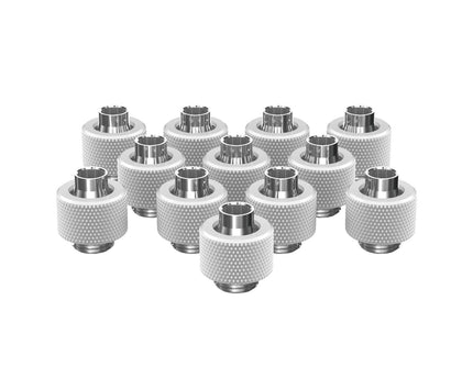 PrimoChill SecureFit SX - Premium Compression Fitting For 3/8in ID x 1/2in OD Flexible Tubing 12 Pack (F-SFSX12-12) - Available in 20+ Colors, Custom Watercooling Loop Ready - PrimoChill - KEEPING IT COOL Sky White