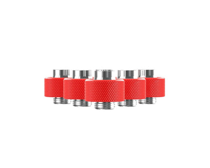 PrimoChill SecureFit SX - Premium Compression Fittings 6 Pack - For 1/2in ID x 3/4in OD Flexible Tubing (F-SFSX34-6) - Available in 20+ Colors, Custom Watercooling Loop Ready - UV Red
