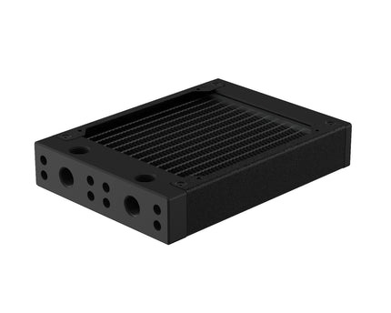 PrimoChill 120SL (30mm) EXIMO Modular Radiator, Black POM, 1x120mm, Single Fan (R-SL-BK12) Available in 20+ Colors, Assembled in USA and Custom Watercooling Loop Ready - PrimoChill - KEEPING IT COOL TX Matte Black