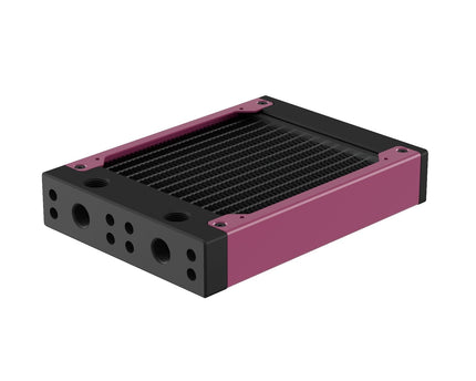 PrimoChill 120SL (30mm) EXIMO Modular Radiator, Black POM, 1x120mm, Single Fan (R-SL-BK12) Available in 20+ Colors, Assembled in USA and Custom Watercooling Loop Ready - PrimoChill - KEEPING IT COOL Magenta
