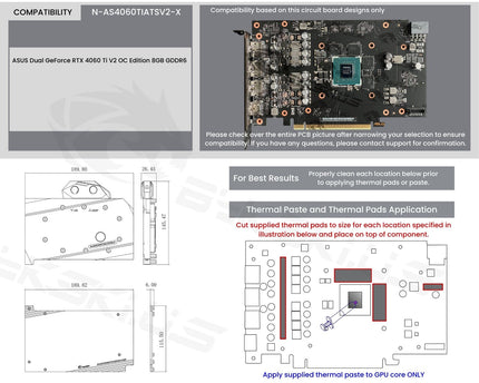 Bykski Full Coverage GPU Water Block and Backplate For ASUS Dual GeForce RTX 4060 Ti V2 OC Edition 8GB GDDR6 (N-AS4060TIATSV2-X)