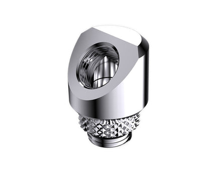 Bykski G 1/4in. Male to Female 360 Degree Rotary Elbow Fitting - 45 Degree Angle (CC-RD45S-X) - Silver
