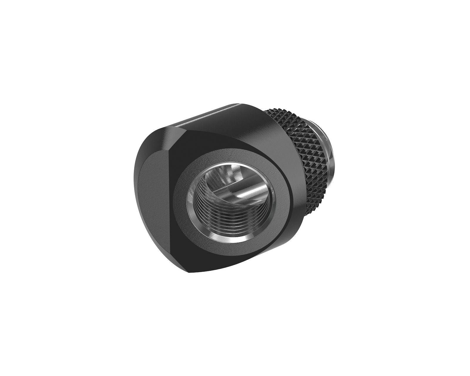 PrimoChill InterConnectSX Flat 45 Degree Rotary Fitting (FAF45) – Enhanced PC Cooling with Sleek Aesthetics - Available in 20+ Colors, Custom Watercooling Loop Ready - Satin Black