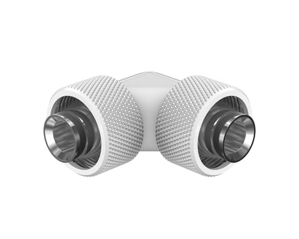 PrimoChill SecureFit SX - Premium 90 Degree Compression Fitting Set For 1/2in ID x 3/4in OD Flexible Tubing (F-SFSX3490) - Available in 20+ Colors, Custom Watercooling Loop Ready - PrimoChill - KEEPING IT COOL Sky White