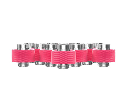 PrimoChill SecureFit SX - Premium Compression Fittings 12 Pack - For 1/2in ID x 3/4in OD Flexible Tubing (F-SFSX34-12) - Available in 20+ Colors, Custom Watercooling Loop Ready - UV Pink