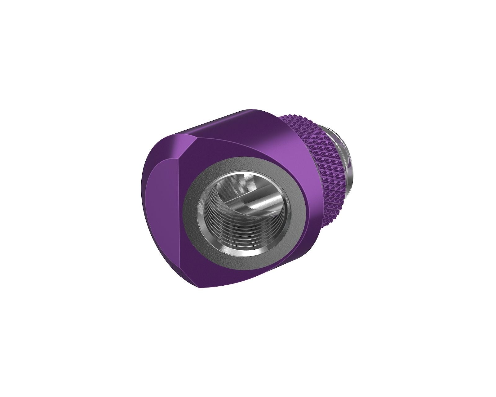 PrimoChill InterConnectSX Flat 45 Degree Rotary Fitting (FAF45) – Enhanced PC Cooling with Sleek Aesthetics - Available in 20+ Colors, Custom Watercooling Loop Ready - Candy Purple