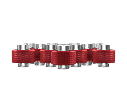 PrimoChill SecureFit SX - Premium Compression Fittings 12 Pack - For 1/2in ID x 3/4in OD Flexible Tubing (F-SFSX34-12) - Available in 20+ Colors, Custom Watercooling Loop Ready - Candy Red