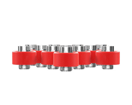 PrimoChill SecureFit SX - Premium Compression Fittings 12 Pack - For 1/2in ID x 3/4in OD Flexible Tubing (F-SFSX34-12) - Available in 20+ Colors, Custom Watercooling Loop Ready - UV Red