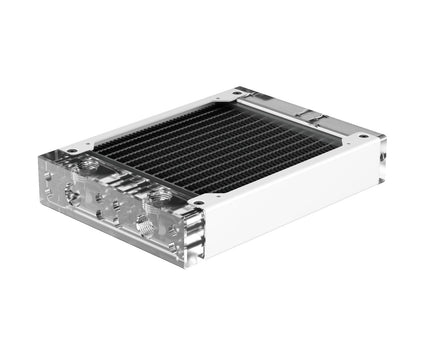 PrimoChill 120SL (30mm) EXIMO Modular Radiator, Clear Acrylic, 1x120mm, Single Fan (R-SL-A12) Available in 20+ Colors, Assembled in USA and Custom Watercooling Loop Ready - PrimoChill - KEEPING IT COOL Sky White