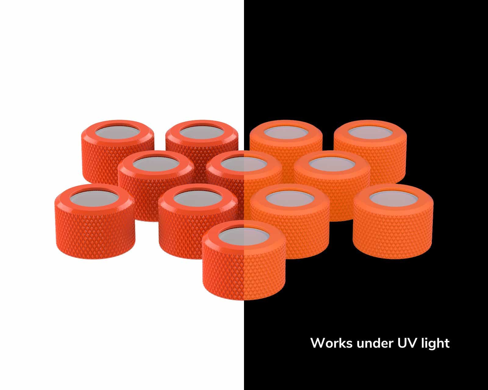PrimoChill RMSX Replacement Cap Switch Over Kit - 12mm - UV Orange