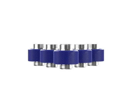 PrimoChill SecureFit SX - Premium Compression Fittings 6 Pack - For 1/2in ID x 3/4in OD Flexible Tubing (F-SFSX34-6) - Available in 20+ Colors, Custom Watercooling Loop Ready - True Blue