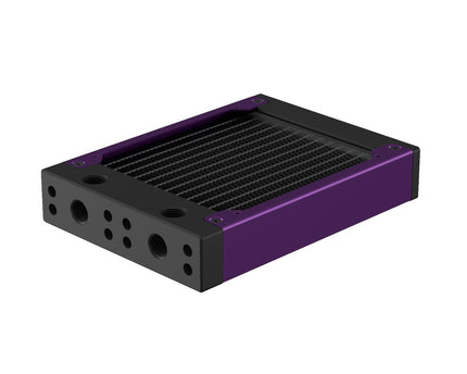 PrimoChill 120SL (30mm) EXIMO Modular Radiator, Black POM, 1x120mm, Single Fan (R-SL-BK12) Available in 20+ Colors, Assembled in USA and Custom Watercooling Loop Ready - PrimoChill - KEEPING IT COOL Candy Purple