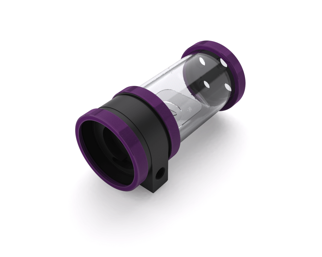 PrimoChill CTR SFF Phase II High Flow D5 Enabled Reservoir System - Black POM - 120mm - PrimoChill - KEEPING IT COOL Candy Purple