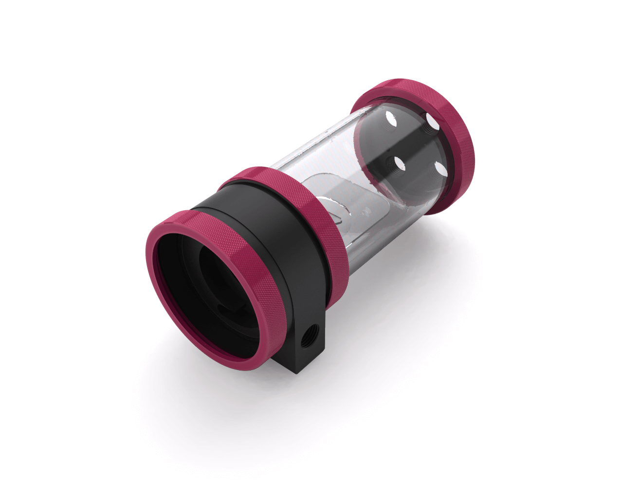 PrimoChill CTR SFF Phase II High Flow D5 Enabled Reservoir System - Black POM - 120mm - PrimoChill - KEEPING IT COOL Candy Pink
