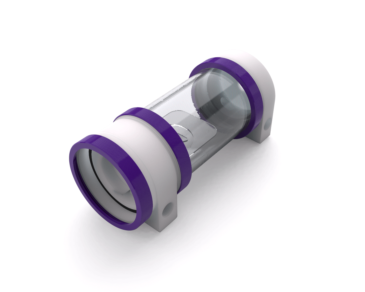 PrimoChill CTR Hard Mount Phase II High Flow D5 Enabled Reservoir - White POM - 120mm - PrimoChill - KEEPING IT COOL Purple