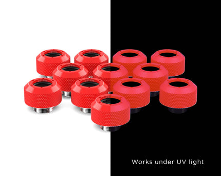 PrimoChill 1/2in. Rigid RevolverSX Series Fitting - 12 pack - PrimoChill - KEEPING IT COOL UV Red