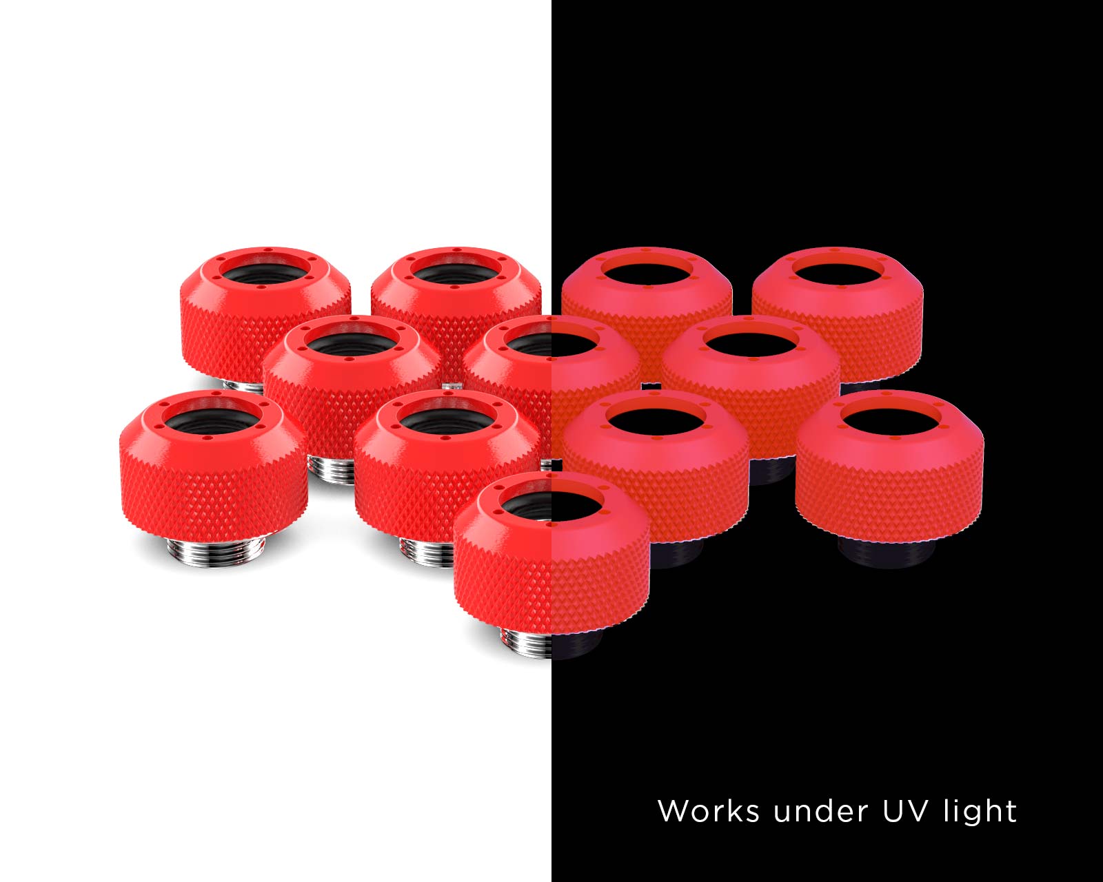PrimoChill 1/2in. Rigid RevolverSX Series Fitting - 12 pack - PrimoChill - KEEPING IT COOL UV Red