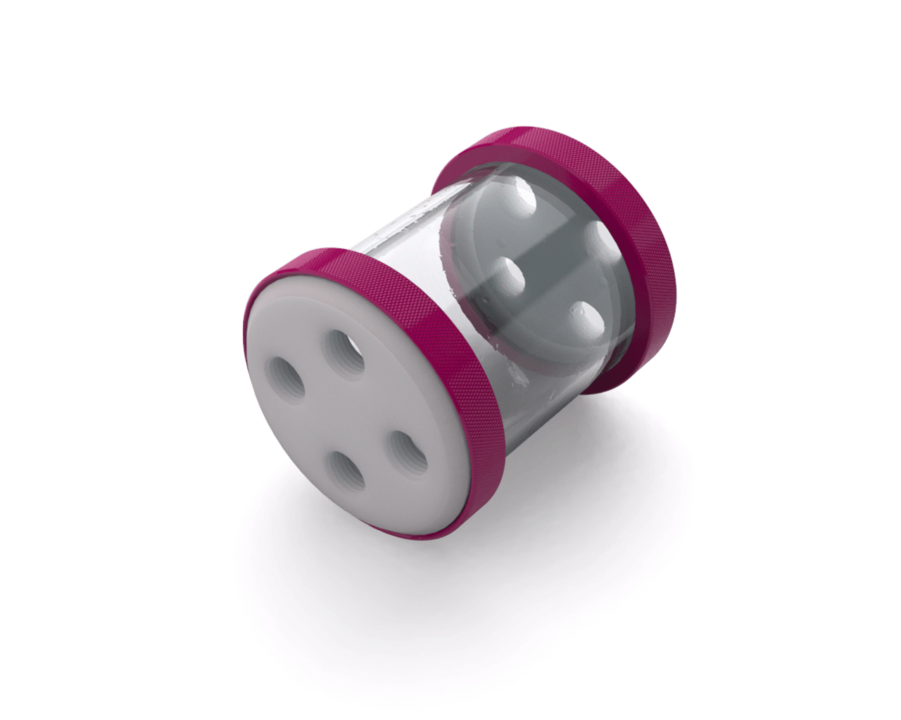 PrimoChill CTR Low Profile Phase II Reservoir - White POM - 80mm - PrimoChill - KEEPING IT COOL Magenta