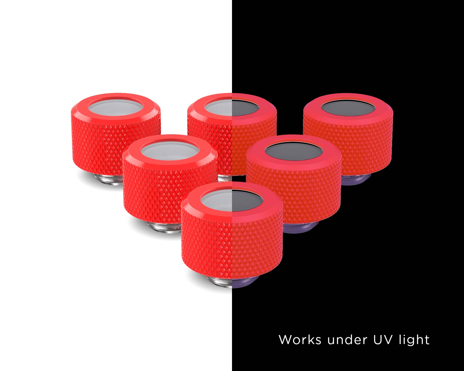 PrimoChill 14mm OD Rigid SX Fitting - 6 Pack - PrimoChill - KEEPING IT COOL UV Red