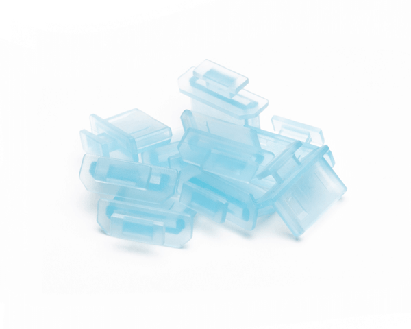 PrimoChill Mini HDMI Port Dust Cover - Transparent Blue - 10 Pack - PrimoChill - KEEPING IT COOL