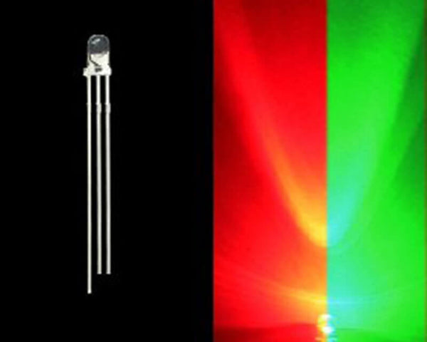 3mm Bi-Colored 3 Prong LED Bulb- Red/Green- 50 Pack - PrimoChill - KEEPING IT COOL
