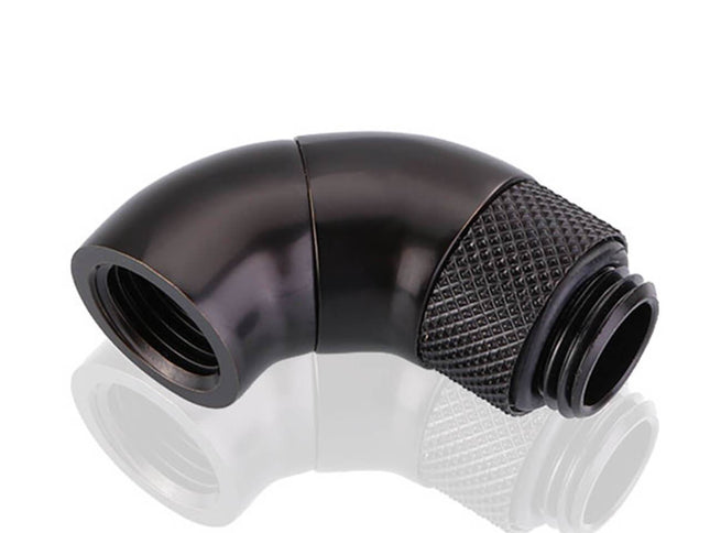 Bykski G 1/4in. Male to Female 90 Degree Double Rotary Elbow Fitting (B-RD90-SK) - PrimoChill - KEEPING IT COOL Black