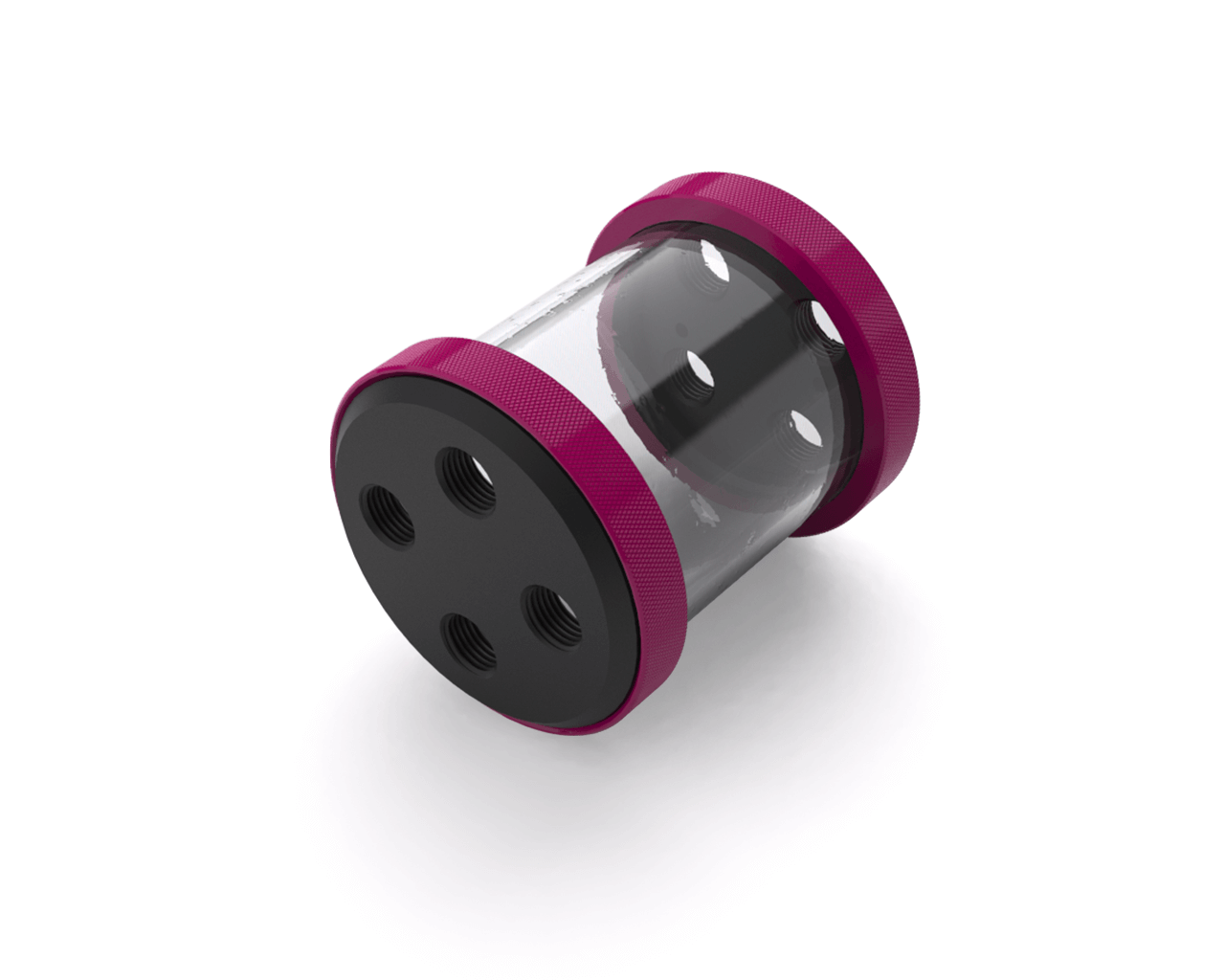 PrimoChill CTR Low Profile Phase II Reservoir - Black POM - 80mm - PrimoChill - KEEPING IT COOL Magenta