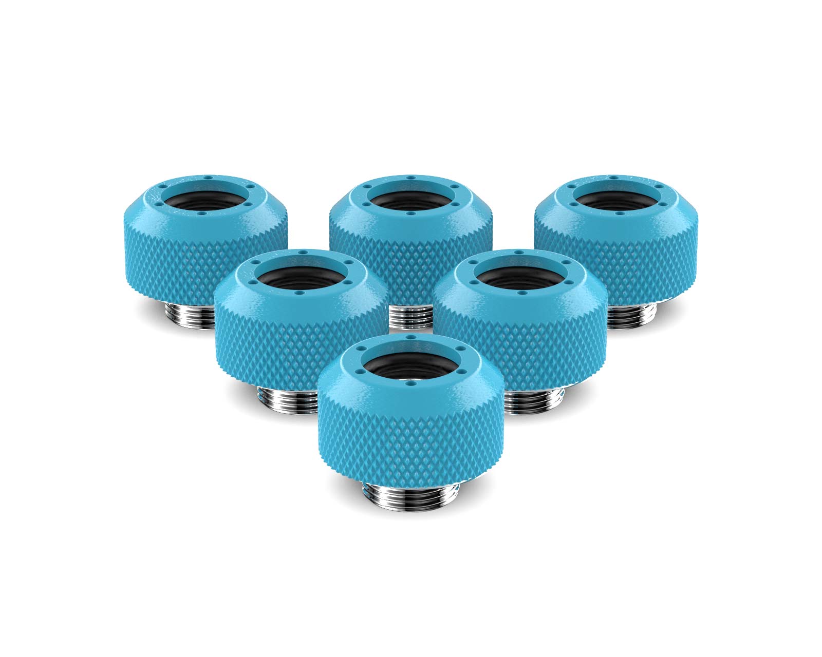 PrimoChill 1/2in. Rigid RevolverSX Series Fitting - 6 pack - PrimoChill - KEEPING IT COOL Sky Blue