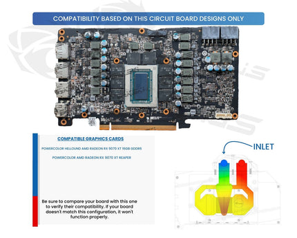 Bykski Full Coverage GPU Water Block and Backplate For POWERCOLOR Hellhound AMD Radeon RX 9070 XT 16GB GDDR6 (A-PC9070XT-X)