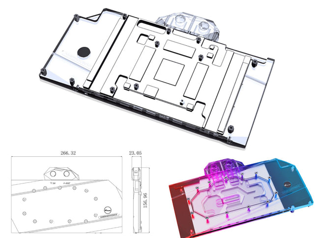 Bykski Full Coverage GPU Water Block and Backplate for MSI RTX 3090Ti GAMING X TRIO 24G (N-MS3090TITRIO-X)