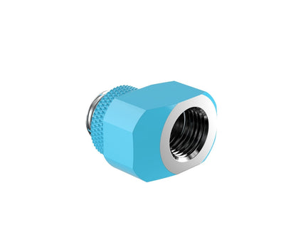 PrimoChill InterConnect SX Male to Female G 1/4in. Offset Full Rotary Fitting - 10mm - Sky Blue