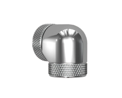 PrimoChill InterConnect SX Premium 90 Degree Elbow Adapter Fitting for 14MM Rigid Tubing (FA-9014) - Silver Nickel