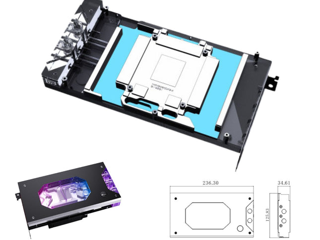Bykski Armored End Port GPU Waterblock with Backplate For PNY GeForce RTX 5090 32GB GDDR7 (N-PNY5090-X)