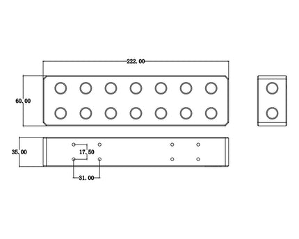 Bykski 8-Way GPU Server Connection Distribution Block - Black POM (B-L2-8BM-X)