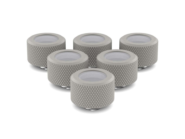 PrimoChill 16mm OD Rigid SX Fitting - 6 Pack - TX Matte Silver